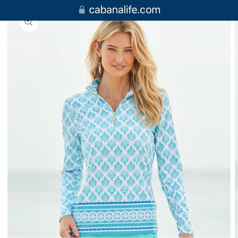 Cabana Life 1/4 zip UPF 50 top